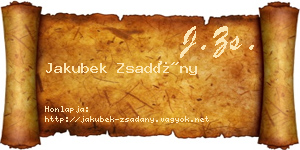 Jakubek Zsadány névjegykártya